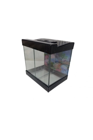 Betta Akvaryumu İki Bölmeli 20 Cm 5 Litre Siyah Renk
