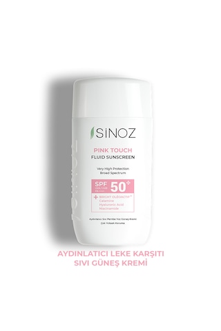 Sinoz Pink Touch Aydınlatıcı Sıvı Yüz Güneş Kremi SPF50+ 50 ML