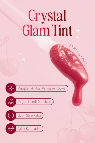 Clıo Crystal Glam Tint 27 Honey Cherry