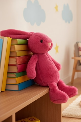 Yumuşacık Peluş Tavşan Hediyelik Bebek Uyku Ve Oyun Arkadaşı 45 Cm Oyuncak Pembe