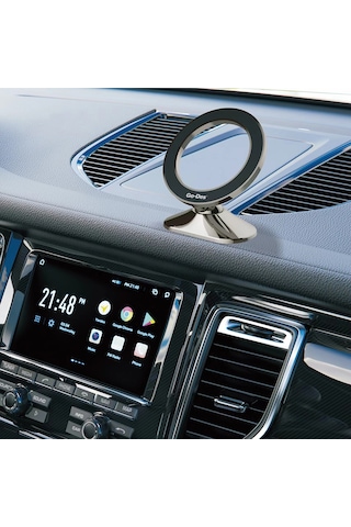 Araç İçi Telefon Tutucu Go Des Gd-hd215 Magnetik Magsafe 360 Derece Dönebilen Oynar Başlıklı Gri