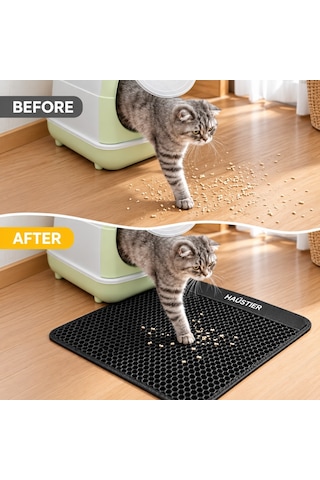 Haustier Otomatik Kedi Tuvaleti Önü Elekli Kedi Kumu Paspası 50 X 45cm