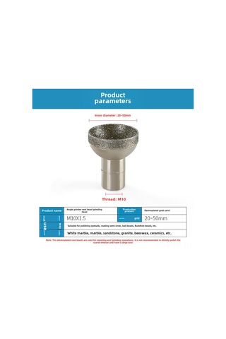 Hombey Mermer Oyma Ve Parlatma Aracı - Köşe Fırçası İçin 35mm Elektroplated Elmas Kaplama Yuvarlak Taş Kesici Ucu