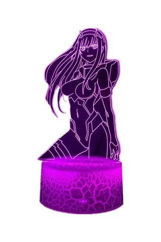 Anime Lambası 3d Gece Lambası Darling İn The Franxx Zero İki Figürlü Gece Lambası Dokunmatik 7 Renk Uzaktan Kumanda 16 Renk Değişimi Çok Renkli
