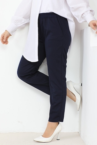 Zülal Beli Lastikli Cepli Pantolon 651 - Lacivert