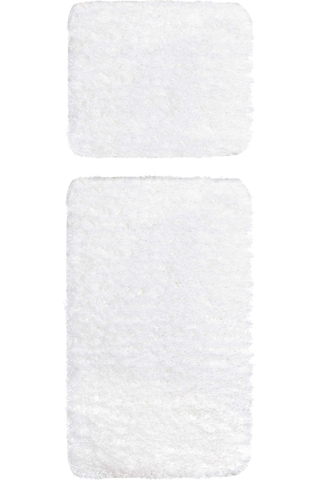 Koza Home Douro Shaggy 2li Banyo Paspası Beyaz Kaydırmaz Taban 60 X 100 - 5 Beyaz