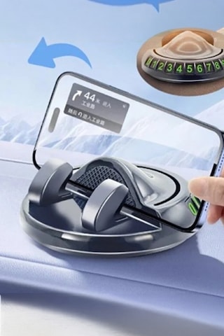 Araç İçi Telefon Tutucu Numaratörlü Araba Numaratör Telefon Tutucu 360 Dönen
