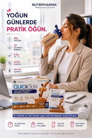 Whey Proteinli Öğün Yerine Geçen Diyet Shake Karamel Latte 30 Saşe + Shaker