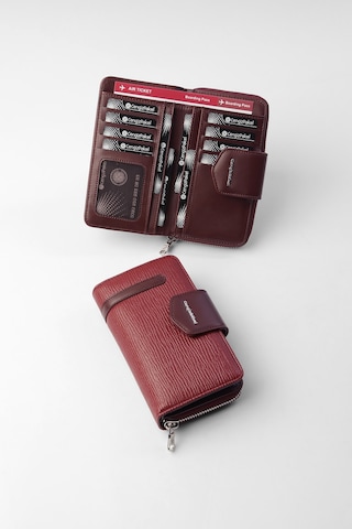 Cengiz Pakel Orta Boy Desenli Kadın Cüzdan - 65256a - Bordo 65256a-bordo