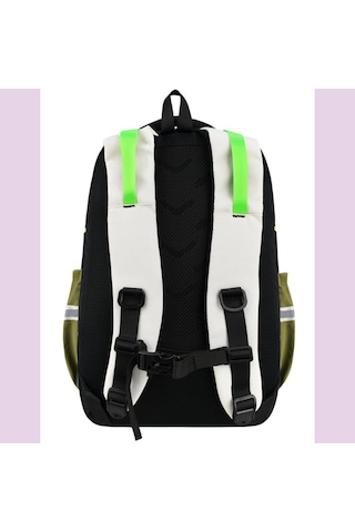 Ortopedik Ultra Lüx Büyük Boy 45 30 20 Cm Su Geçirmez Laptop Bölmeli Sırt Çantası Yeşil