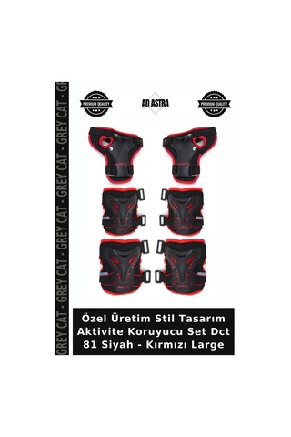 Özel Üretim Stil Tasarım Aktivite Koruyucu Set Dct 81 Siyah - Kırmızı Large