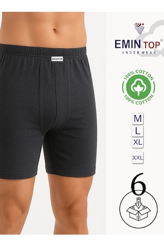 Mercan Erkek Boxer Short 6'lı - Antrasit Boxer Şort Gri