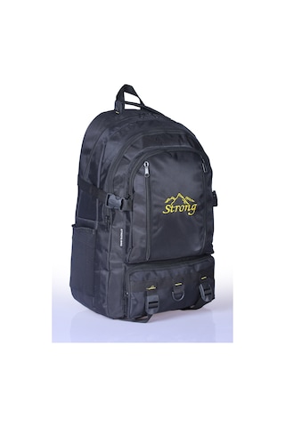 Strong Bag Strong 17-18.4 İnch Laptop Bölmeli Büyük Boy Sırt Çantası ,dağcı Çantası,seyahat Kamp Çantası Siyah