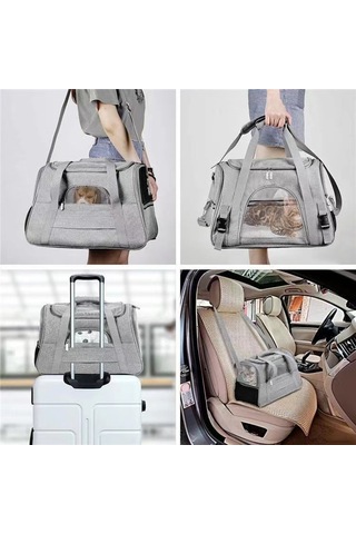 Qingmipy Taşınabilir Evcil Hayvan Taşıma Çantası - Nefes Alabilir, Rahat Ve Araba İçin Uygun
