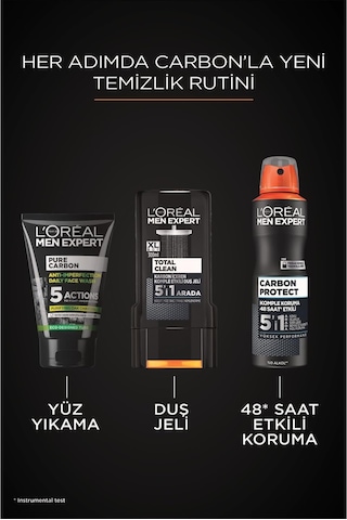 Lexroo Men Expert Pure Charcoal Cilt Problemlerine Karşı Savaşan Yüz Yıkama Jeli 100 Ml