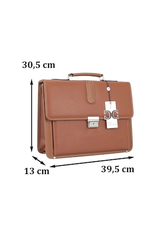 Case Club Laptop Evrak Çantası 14 İnç - 15,6 İnç Kilit Mekanizmalı Omuz Askılı Taba