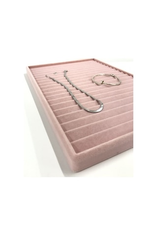 Düz kolye ucu küpe yüzük servis sunum tablası (çekmece/dolap içi Pembe