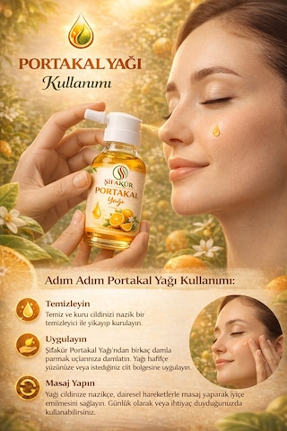 Şifakür Portakal Yağı Saf Doğal Canlandırıcı Cilt, Saç & Masaj Bakımı 20ml 20 Ml