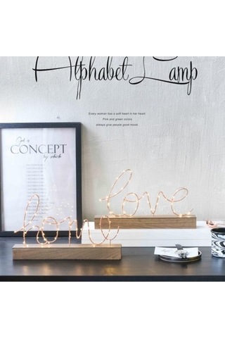 Fastbuy Mini Gece Lambası - Yatak Odası Başucu - Renkli Ahşap Ferforje Lamba Renkli