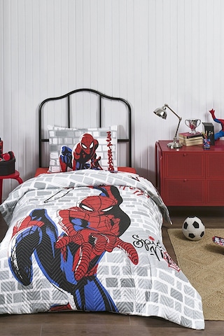 Özdilek Spiderman Super Hero Tek Kişilik Disney Lisanslı Lastikli Fitted Çarşaf Kapitone Çocuk Nevre