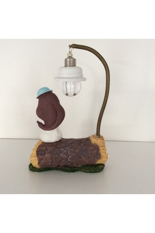 Oturan Kız Figürlü Is Iklı Biblo Beyaz Diğer