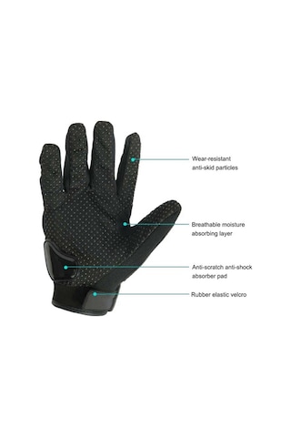 Fortunelane Erkek Motosiklet Eldiveni, Soluklu, Siyah, L Beden, Bilek Ayarı Var