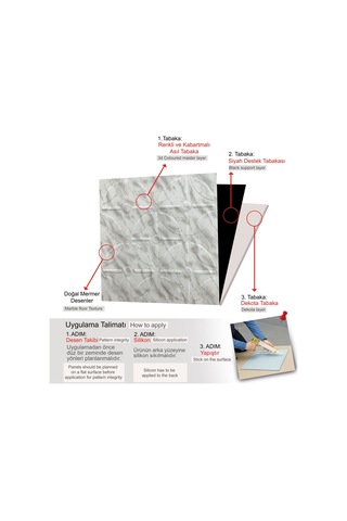 3 Boyutlu Duvar Paneli Kabartmalı Geometrik Yuvarlak Desen Pvc 41x41 Cm/ 6 Adet /1 M² Mermer