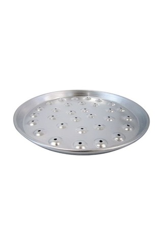 Delikli Alüminyum Pizza Tepsisi Tavası 32 Cm Renksiz