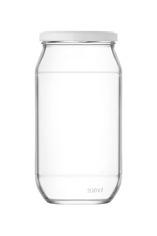 Lav Mercan Cam Kavanoz Tekli Büyük Boy 1000 ml Metal Kapaklı (Erzak Saklama/Turşu Kavanozu )