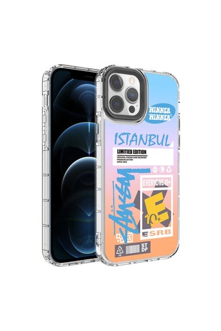 Apple Uyumlu iPhone 13 Pro Max Kamera Korumalı Renkli Desenli Sert Silikon Zore Korn Kapak