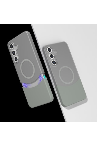 Zore Galaxy Uyumlu S25 Kılıf M-safe Şarj Özellikli Mıknatıslı Duble Kapak - Lacivert Lacivert