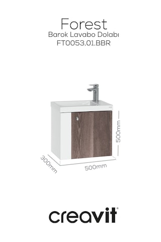 Creavit Forest Lavabo Dolabı 50 Cm Beyaz-barok Beyaz - Barok