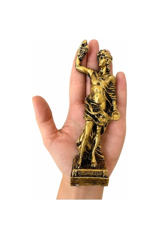 Dionysos Heykeli Dekoratif Biblo Antik Yunan Mitolojisi Gold Masaüstü Ev Ofis Dekoru