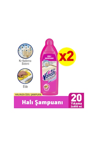 Vanish Kosla Ekstra Hijyen Elde Halı Yıkama Şampuanı 2 x 850 ML