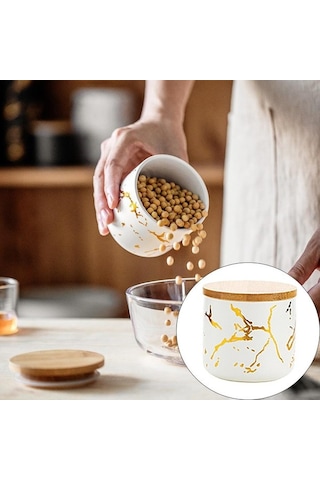 Westworld Ahşap I Seramik Şekerlik Biber Kavanozu Ev Dekor