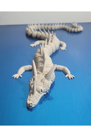 55 Cm Büyük Boy 3d Baskı Beyaz Ejderha Figürü Eklemli Dragon Biblo Dekoratif Koleksiyon Ürünü