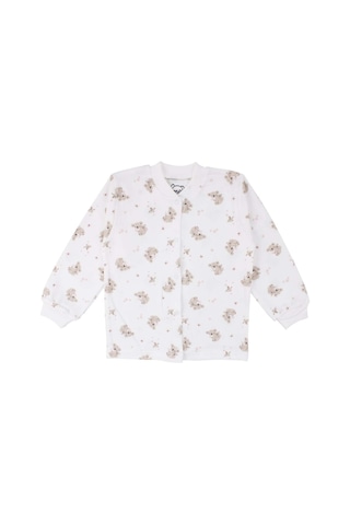 Bebegen Kız Çocuk Ekru Bej Koala Desenli Çıtçıtlı Pijama Takımı Çok Renkli