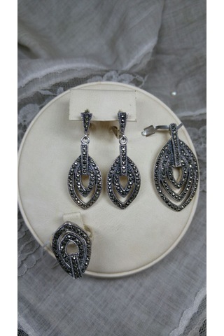 Markazit 3 Lü Set 925 Ayar Beyaz