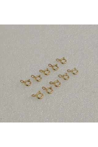 Elmpaly 10 Adet Altın Renk Yuvarlak Spring Halka Kulp Takı Yapımı İçin Dayanıklı Kolye Bileklik Bağlantı Kelepçesi Diğer