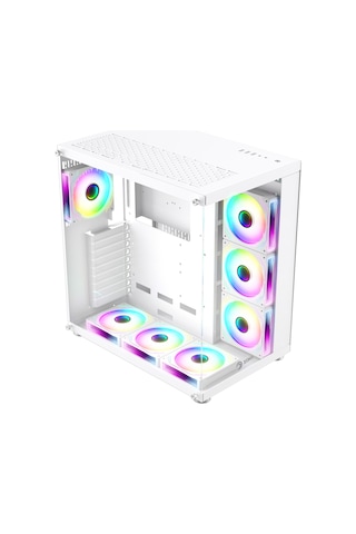 Zoko King Kumandalı ARGB Fanlı Temper Camlı Oyuncu Kasası 7 x 12 CM Beyaz