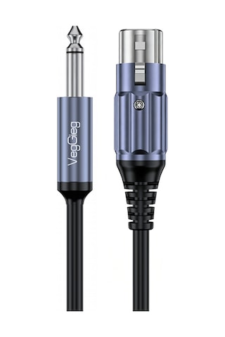 Veggieg 6.35mm To Xlr Dişi Mikrofon Kablosu Hi-fi Ses Kalitesi Ofc Bakır Enstrüman Ses Kablosu 3 Metre