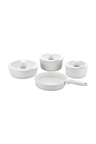 Korkmaz Nova Pratika 8 Parça Bej Tencere Seti A2792-2 Gri