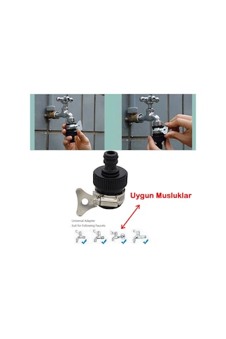 1 Adet Kelepçeli Musluk Adaptörü Musluk Başlığı Musluk Konektörü Musluk Ucu 1