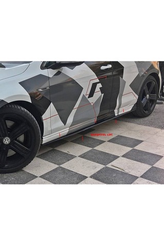 Volkwagen Golf 7-7.5 Yan Marşpiyel Altı Lip Parlak Siyah Abs Çift