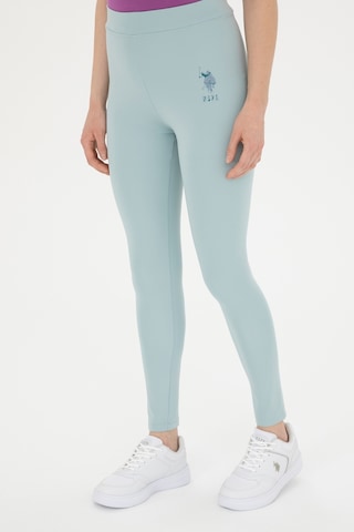 U.S. Polo Assn. Kadın Su Yeşili Yüksek Bel Spor Tayt 50284055-VR048