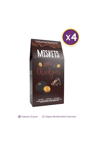 Miskets Bitter Çikolata Kaplamalı Leblebi Draje 4 x 80 G