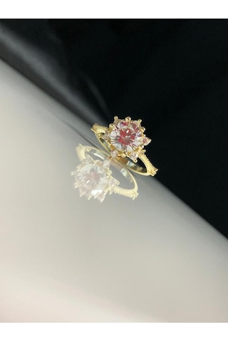 Vog Pırlanta Montür Lotus Çiçeği Aşk Güneşi 925 Ayar Gümüş Sevgiliye,anneye,eşe Şık Tasarım Yüzük