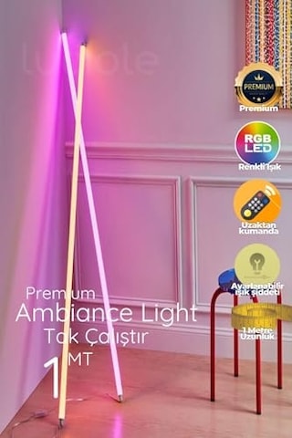 Rgb Led Strip Tube Light Lambader Uzaktan Kumandalı Işık Lamba Ampül Aydınlatma Renkli Animasyonlu6 Diğer