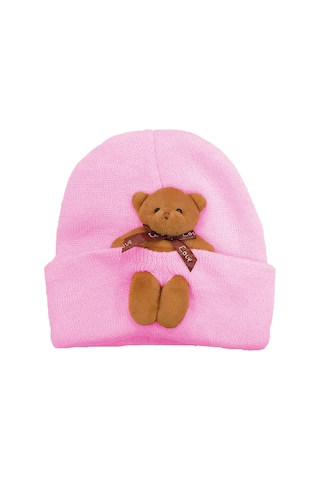 Bebek Çocuk Şapkası Aksesuarlı Triko Esnek Bere 001