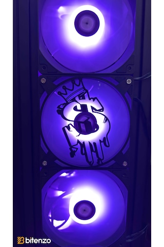 Graffiti Dolar Logolu 120x120 Mm Oyun Pc Aksesuarı, Masaüstü Bilgisayar Fan Kapağı Siyah
